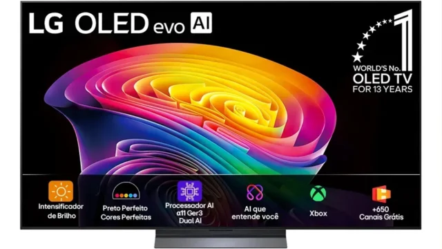 LG OLED evo C6 de 55″ pra jogar: o que a ficha técnica entrega no PS5, no Xbox e no PC