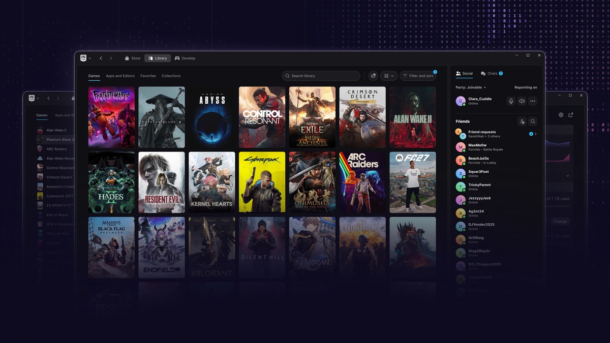 Novo launcher da Epic Games foi feito com IA e promete abrir mais rápido que a Steam; prévia já pode ser baixada