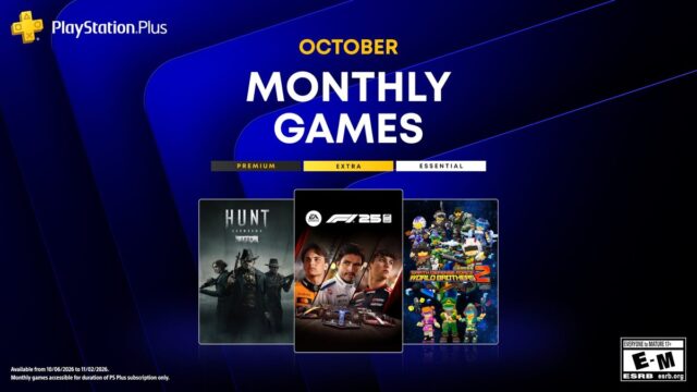 PS Plus de outubro de 2026: F1 25, Hunt: Showdown 1896 e EDF World Brothers 2 já podem ser resgatados